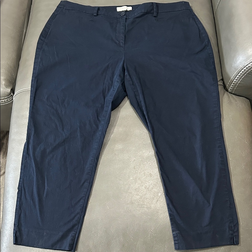 Talbots Navy Straight-Leg Trousers